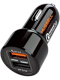 2017 HUSSELL Car Charger. Quick Charge 3.0 + 2.4A Smart IC Dual USB Car Charger Adapter for any iOS or Android Devices: iPhone, iPad Samsung and More. Car Adapter. Car Charger Adapter. Car Charger USB