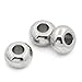 HOUSWEETY Stainless Steel Silver Tone Round Jewerly Findings Solid Beads 5mm (100PCS)