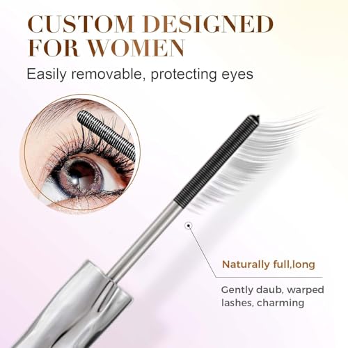 Iron Eye Mascara, Washable Metal Wall Mascara - Black Mascara 3D Super Curling, Long Lasting Volume & Lump-Free with Smudge-proof Pigments (Pack of 2)