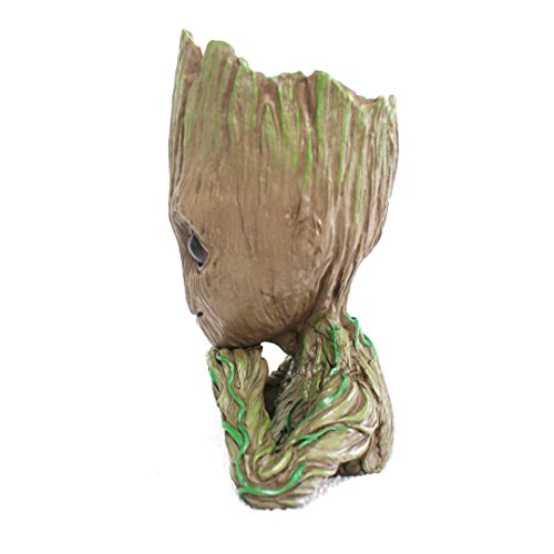Pinsjar 15cm Kawaii Polyresin Flowerpot Tree Baby Groot Succulent Planter Cute Green Plants Flower Pot with Hole Pen Pot Best New Year Gifts For Kids