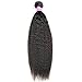 Mei You 8A Kinky Straight Hair 1 Bundles Yaki Human Hair Weave Unprocessed Brazilian Virgin Remy Sew in Hair Extensions Natural Black (12'')