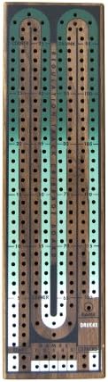 Drueke Deluxe Walnut 2-Track Cribbage Board