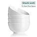 Teocera 22 Oz Porcelain Cereal Bowls Set - 6 inch Soup/Noodle Bowl, Natural White, 4 packs, Microwave Safe