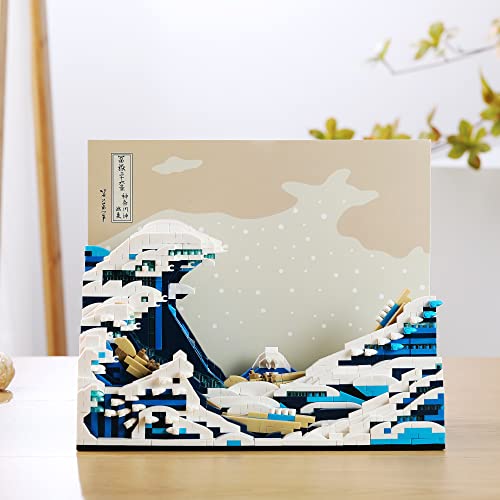 MACTANO The Great Wave Micro Mini Building Block Set for Adult, Japan