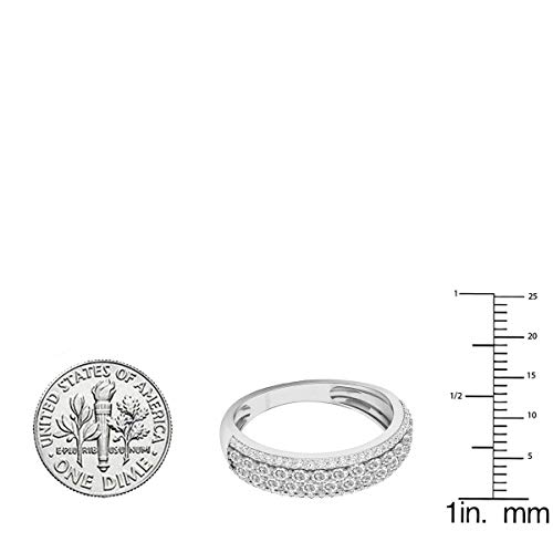 Dazzlingrock Collection 10K White Gold Engagement Ring Set - 6mm Lab-Created Gemstone With Diamond Accents
