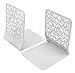 EasyPAG Book Ends Universal Premium Decorative Bookends for Shelves Non-Skid Bookend Metal Book End Book Stopper for Books/Movies/CDs/Video Games, White