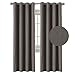 H.VERSAILTEX Linen Blackout Curtain 96 Inches Long for Bedroom/Living Room Thermal Insulated Grommet Linen Curtain Drapes Primitive Textured Burlap Effect Window Drapes 1 Panel - Heather Taupe Gray