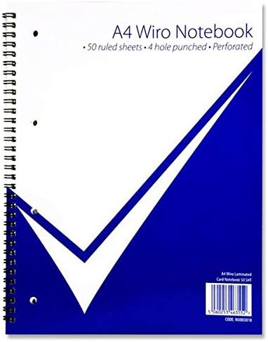 Nu Notebooks - Office Range - A4 Wire bound Notebook - Stationery Notebooks - Gloss Card Notebook - Writing Pad - 50 Pages ,White - Image 3