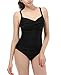 Vintage One Piece Swimsuits Women Push Up Bathing Suits with Ruffles Black 2XL