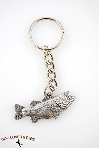 PP Largemouth Bass Fish Pewter Keychain