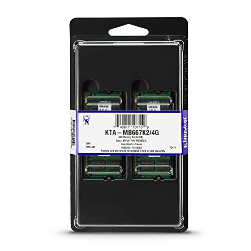 Kingston 4 GB DDR2 SDRAM Memory Modules 4 GB (2 x 2 GB) 667MHz DDR2667/PC25400 DDR2 SDRAM 200pin KTA-MB667K2/4G