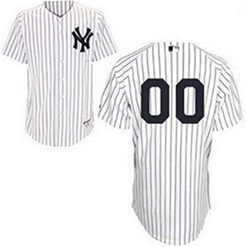 Mens Yankees Custom Baseball Jersey Home White Size M=40
