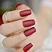 CoolNail Pure Wine Red Matte Fake Nails Carmine Frosted False Finger Nail Tips Square Top Nails Art For Bride Party Daily Wear