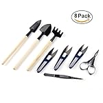 Bonsai Set 8 Pcs - Include Pruner,Fold Scissors,Mini Rake,Bud & Leaf Trimmer Set by ZELAR MADE