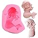 CHICTRY Cute 3D Sleeping Mermaid Silicone Mold Non-Stick DIY Cake Fondant Chocolate Candy Making Mold Soap Clay Mold for Baby Shower Birthday Cake Decoration