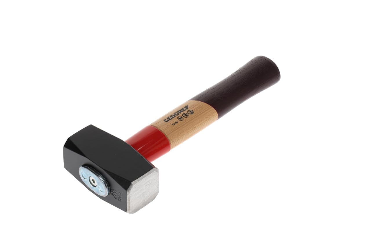 GEDORE Sledgehammer with wooden handle, 1250 g head weight, Hammer with ash wood handle, Tool, Forged, Rotband-Plus, 620 E-1250