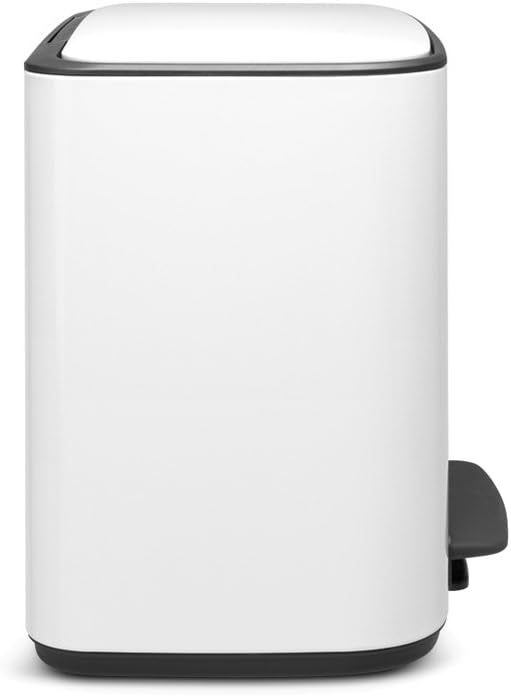Brabantia Bo Pedal Bin, Steel, White, 11 + 23 L, 31.5 x 54 x 68 cm - Image 3
