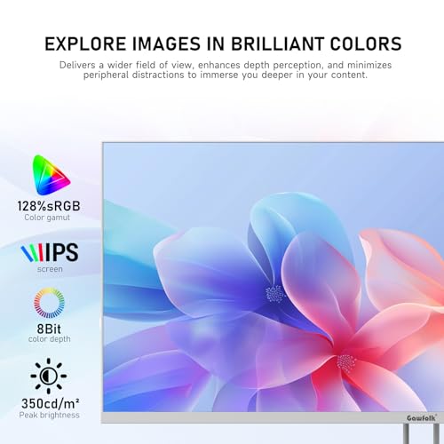 Gawfolk 34 Pulgadas IPS Ultrawide 120Hz Gaming Computer Monitor, 21:9 UWFHD (2560x1080) PC Screen, 120% sRGB, Adaptive Sync, 178° Viewing Angle, DP, HDMI, Compatible with Wall mounting - White