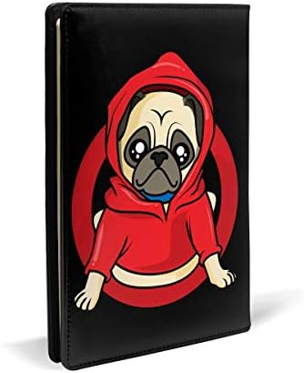 お買得 高級puレザー ブックカバー 手帳型 本カバー 軽量 耐久性 A5 手帳カバー ノートカバー メモ帳カバー 面白い 漫画 パグ 犬 おしゃれ シンプル かわいい 文庫本カバー オフィス用品 読書 雑貨 プレゼント プリント 21人気特価