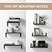 Veken Floating Shelves Wall Mounted Set of 3, Rustic Wood Wall Decor Storage Shelves for Bedroom, Bathroom, Kitchen, Living Room Grey