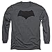 Batman Vs Superman Batman Logo Mens Long Sleeve Shirt Charcoal Md