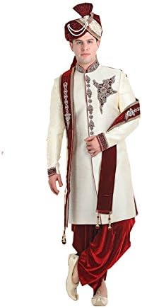 Sangrahan Incredible Cream Color Jute Sherwani 84138