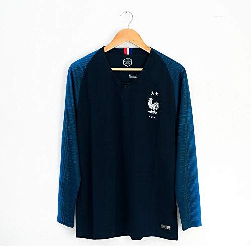Thai Version European Size Long Sleeve 2 Stars France's Championship T-Shirt Soccer Jerseys Home+Away