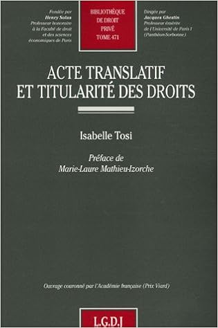 Amazon Fr Acte Translatif Et Titularite Des Droits Tosi Isabelle Mathieu Izorche Marie Laure Livres