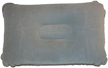 Happy Sherpa Super Comfy inflatable travel pillow flocked velvet touch (Gray)
