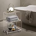 ONELUX 2119 Rolling Utility Cart Tower Rack for Kitchen Bathroom Laundry Dining Room Places,Acrylic Mobile Storage Cart On Wheels