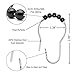 AMS Shower Curtain Hooks Rings - 100% Stainless Steel - Decorative with Polished Metal Frame,Set of 12 Rings (Black)