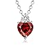 Incaton Heart Ruby Necklace, Red Garnet Crystal Necklace Amulet Valentine's Jewelry Gift