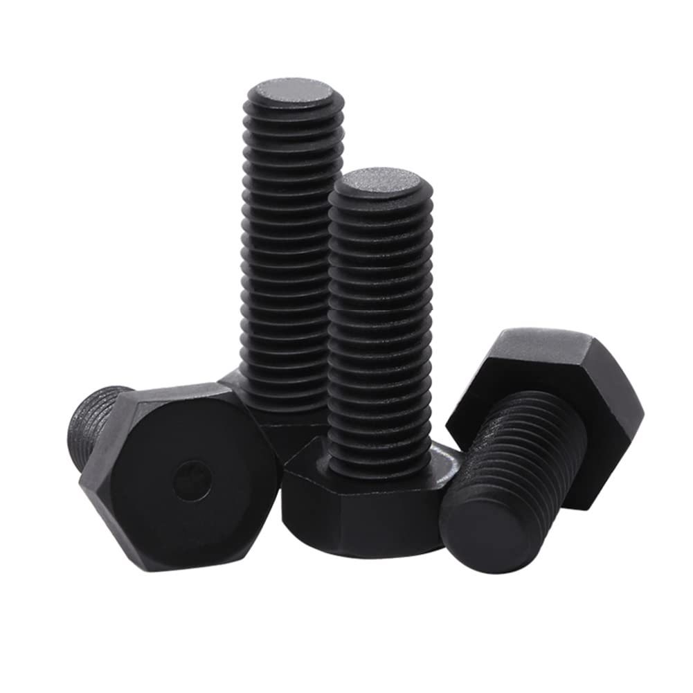 CONPHERON Black Nylon Hex Bolts Insulated Plastic Machine Screws Bolts M4x10 mm,50 pcs