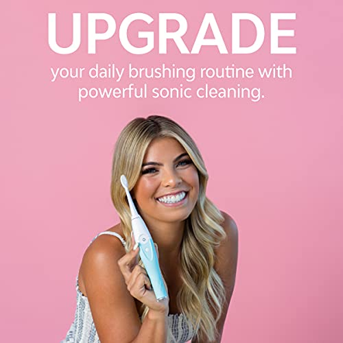TAO Clean Umma Diamond Sonic Toothbrush and Cleaning Station, Electric Toothbrush with Patented Docking Technology, Ergonomic Handle, Dual Speed Settings, Light Blue