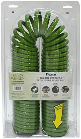 Amazon Com Flexon Ch1250n Coil Garden Hose 50ft Green Garden Outdoor