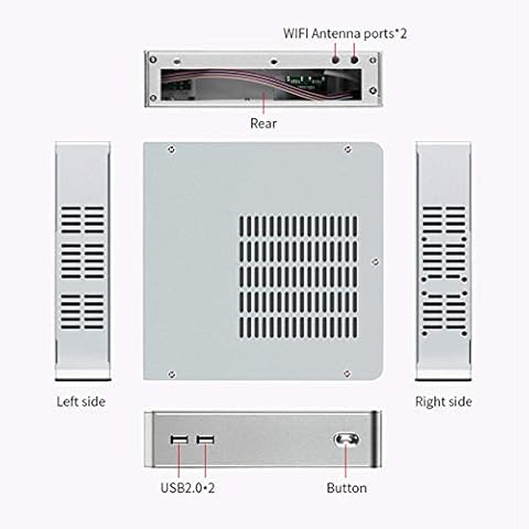 ROSELI U3 Itx Carcasa de Aluminio Pc Chasis Htpc Funda Oficina Funda de Aleación de Aluminio de Juegos de Hogar para Computadoras