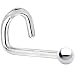 14k White Gold 1.5mm Ball Left Nostril Screw Ring 20 Gauge