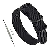 24mm Black Zulu Nylon Military Men's Wrist Watch Band Wristband Replacement