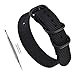 24mm Black Zulu Nylon Military Men's Wrist Watch Band Wristband Replacement