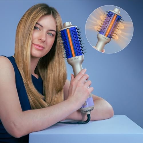 Brosse Soufflante Volumisante CeramicCare i-Unique. 1000W, Technologie Infrarouge, Revêtement Céramique, 2 Vitesses, 3 Températures, Embout Froid, Câble Rotatif de 1,8m