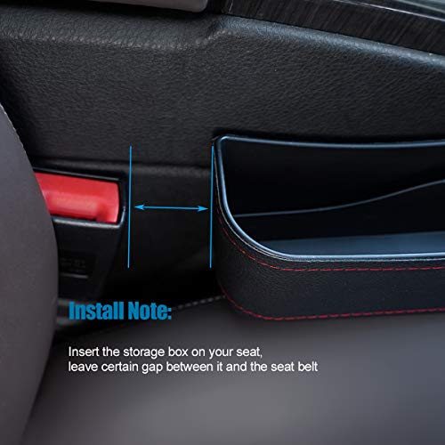 HONGNAL Car Seat Gap Organizer, 2 Pack USB Storage Box, Console Side Pocket Storage Box, Console Side Pocket Storage Couple with USB Charging Ports,Cup Holder for Cellphones Wallet Coin Key