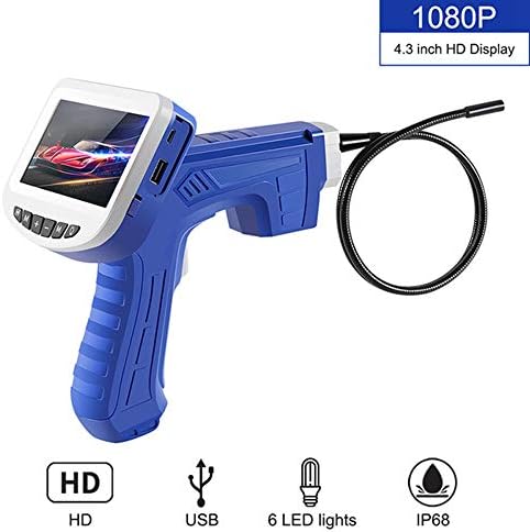 ZHXYY Handheld Industrial Endoscope 4.3inch LCD 8MM 1080P HD Micro Video Inspection Camera with 6 LED for Auto Repair Tool Home Pipeline Inspection,Blue,3Mlength