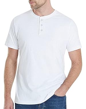 Mens Casual Slim Fit Short Sleeve Henley T-Shirts Crew Neck Shirts