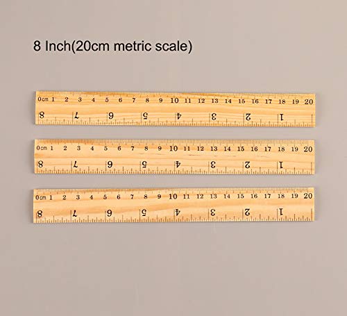 RAYNAG Set of 3 Wooden Ruler 6/5/12 Inch Solid School Office Measuring Rulers Tool Kit with Conversion Table - Thumbnail 5