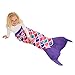 Fin Fun Mermaid Tail Blanket Kids, Girls and Boys - Cuddle Tails - Perfect Birthday Kids, Sea Orchid