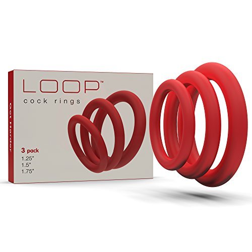 Super Soft Red Cock Ring Erection Enhancing 3 Pack by Lynk Pleasure Products, 100% Medical Grade Pure Silicone Penis Ring Set for Extra Stimulation for Him - Bigger, Harder, Longer Penis