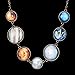 QILMILY Handmade Full Moon Necklace Double-face Planet Necklace Sun Moon Necklace Statement Jewelry Space Necklace