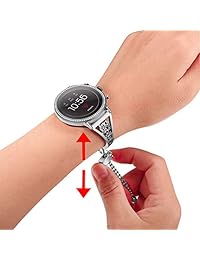 Correa de acero inoxidable para Fossil Gen 4 Q Venture HR para mujer, pulsera de 0.709 in para mujer de la marca TRUMiRR, con diseño floral, color oro rosa, correa de acero inoxidable para Fossil Gen 3 Q Venture LG Watch Style