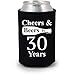 Shop4Ever Cheers & Beers To 30 Years Can Coolie ~ 30th Birthday Party 1990 Thirtieth Anniversary Beer Can Sleeve Coolers ~ (30 Yrs, Blk, 12 Pk)