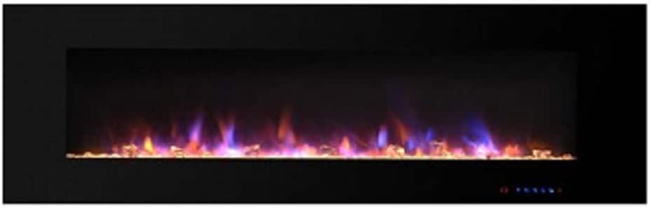 Chimenea Eléctrica Montado En La Pared con Efecto De Leña Ardiendo con